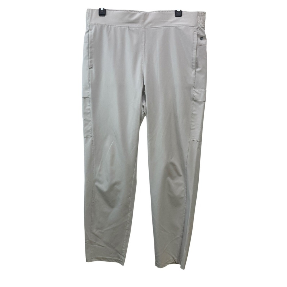 Apana Size L Beige Athletic Lounge Cargo Pants Womens Elastic Waist Activewear